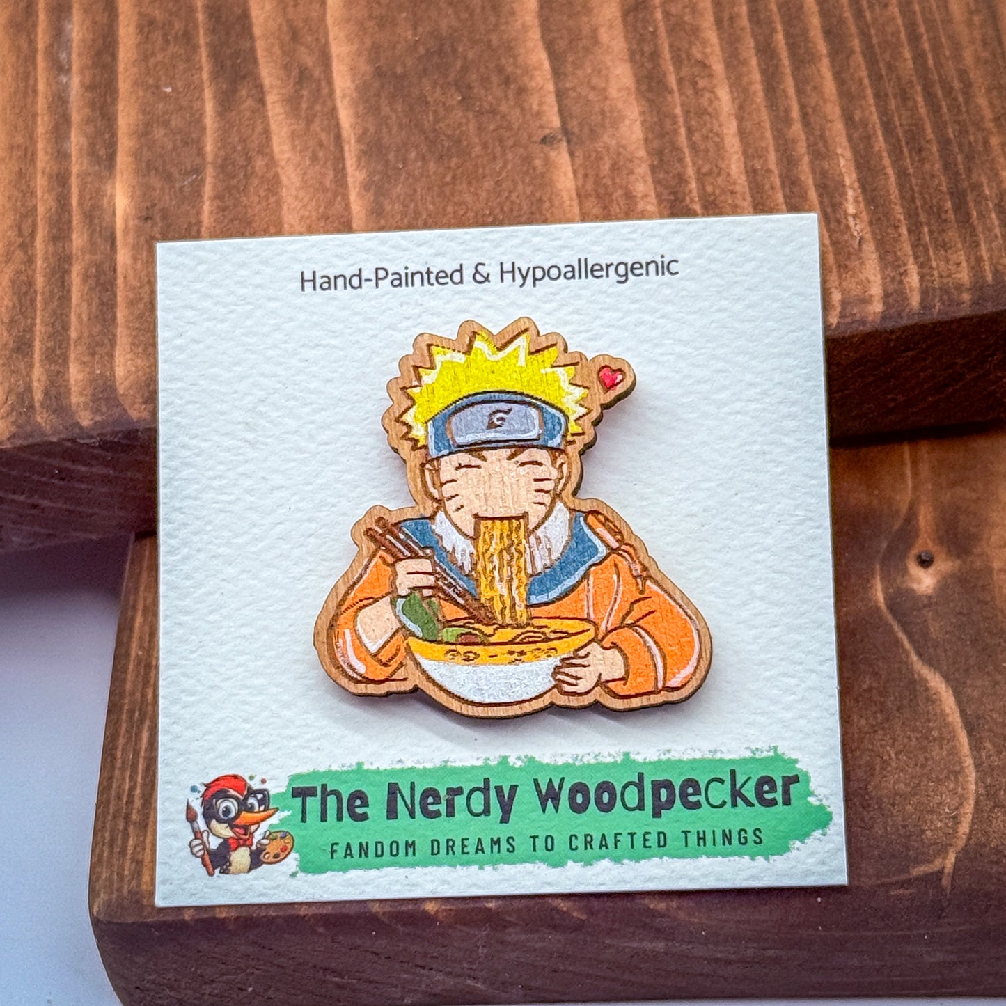 NARUTO Wood Pin — Hand-Painted | Fandom Flair | Backpack Pin | Jacket Pin | Nerdy Gift | Gamer Gift | Geek Gift | Anime Gift | Naruto Fans