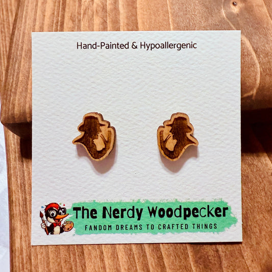ELM STREET Horror Stud Earrings — Hand-Painted | Spooky Earrings | Creepy Jewelry | Scary Cosplay | Fandom Gift | Halloween Stocking Stuffers | Horror Fan Gift