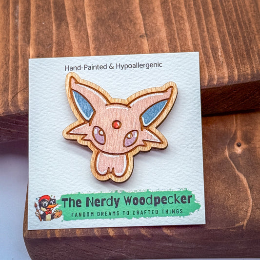 ESPEON Wood Pin — Hand-Painted | Fandom Flair | Backpack Pin | Jacket Pin | Nerdy Gift | Gamer Gift | Geek Gift | Anime Gift | Pokemon Gift | Pokemon Pins